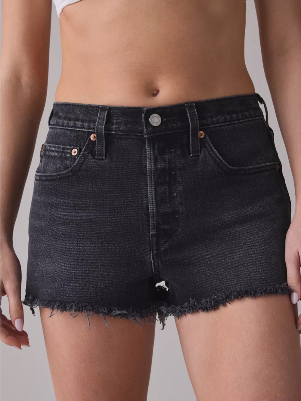 Levi’s 501 Black High-Rise Denim Shorts